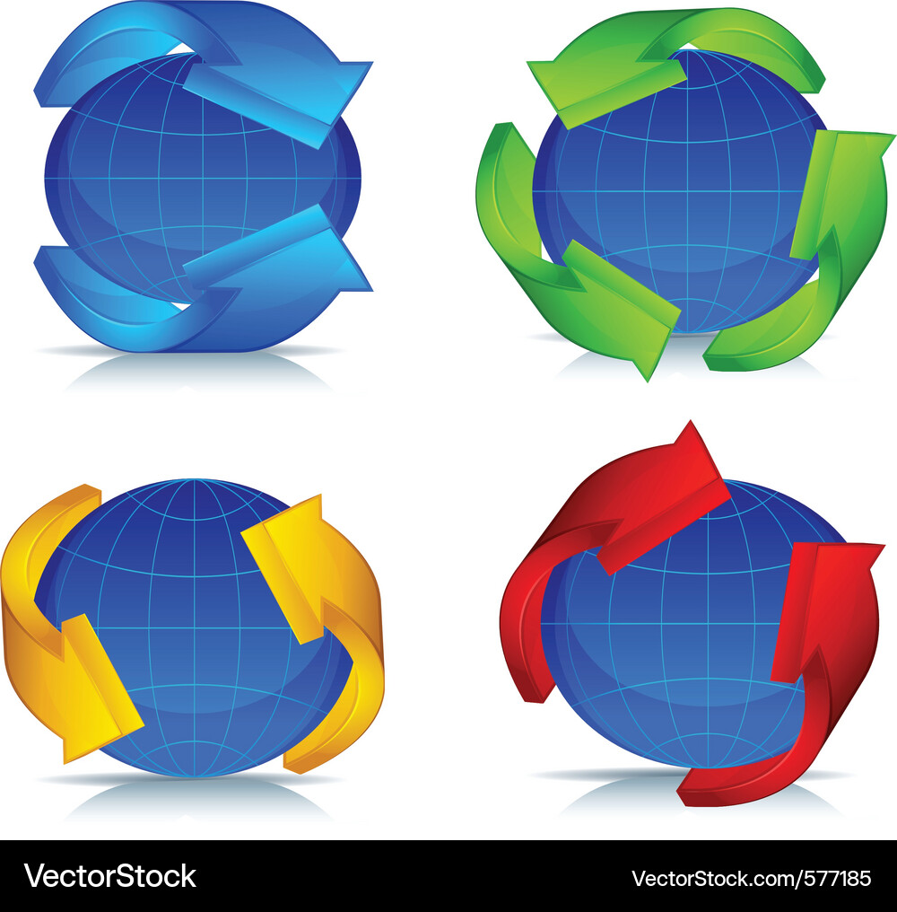 Planet and arrow logo Vector Image
