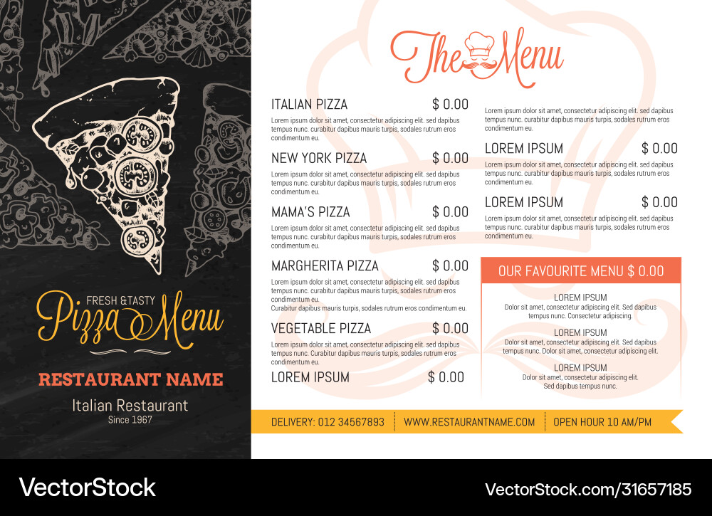 Restaurant menu template Restaurant menu template vector image