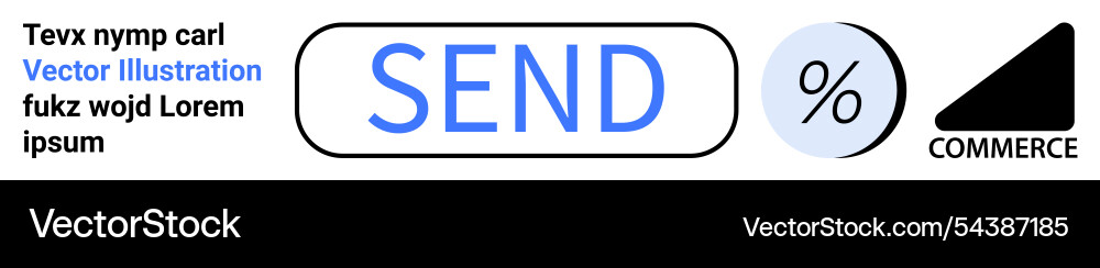Send button with percentage icon and commerce Send button with percentage icon and commerce Vector Image