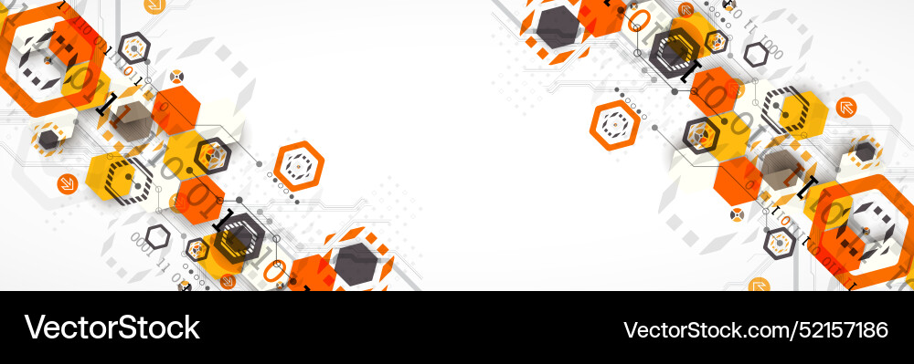 Abstract circuit board background with hexagons Abstract circuit board background with hexagons vector image