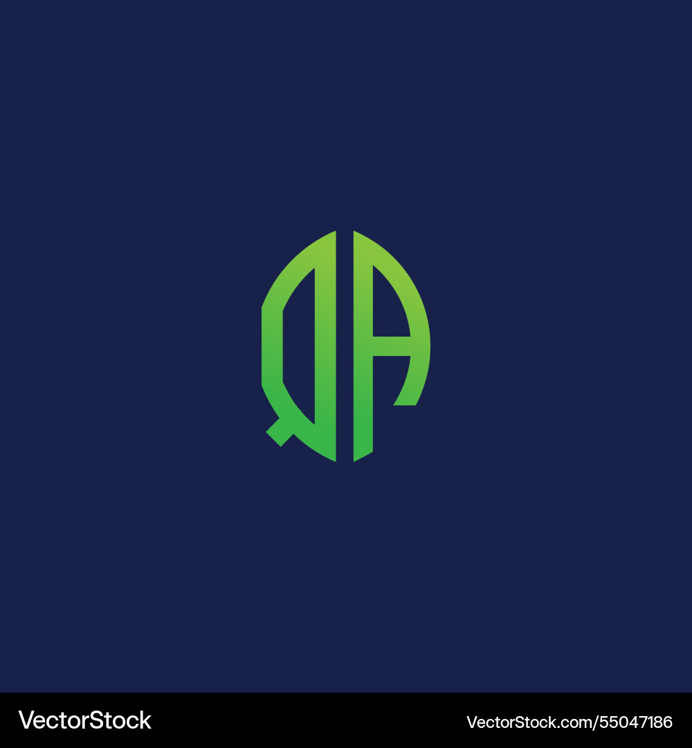 Creative initial letters qa with eco leaf shape Creative initial letters qa with eco leaf shape vector image