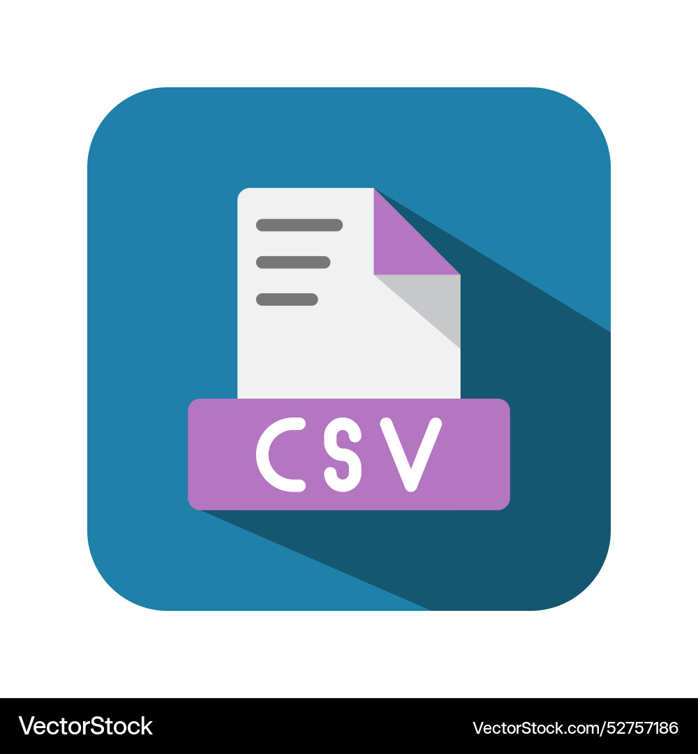 Csv minimalist text file flat icons symbol Vector Image