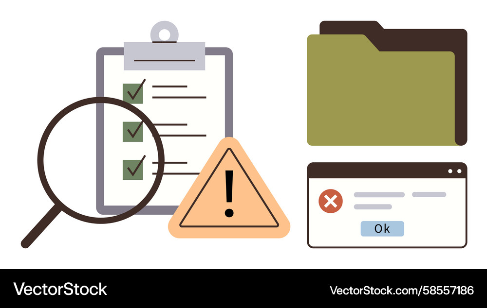 Error Detection & Checklist Analysis Vector Image
