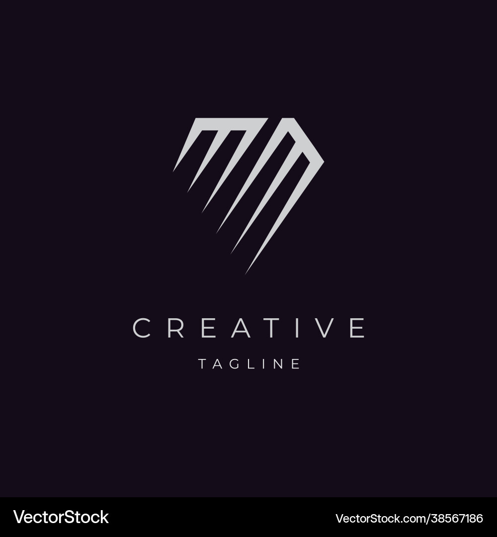 Initial letter mm diamond logo Royalty Free Vector Image