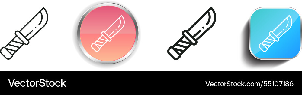 Knife icon thin linear regular and button style vector image