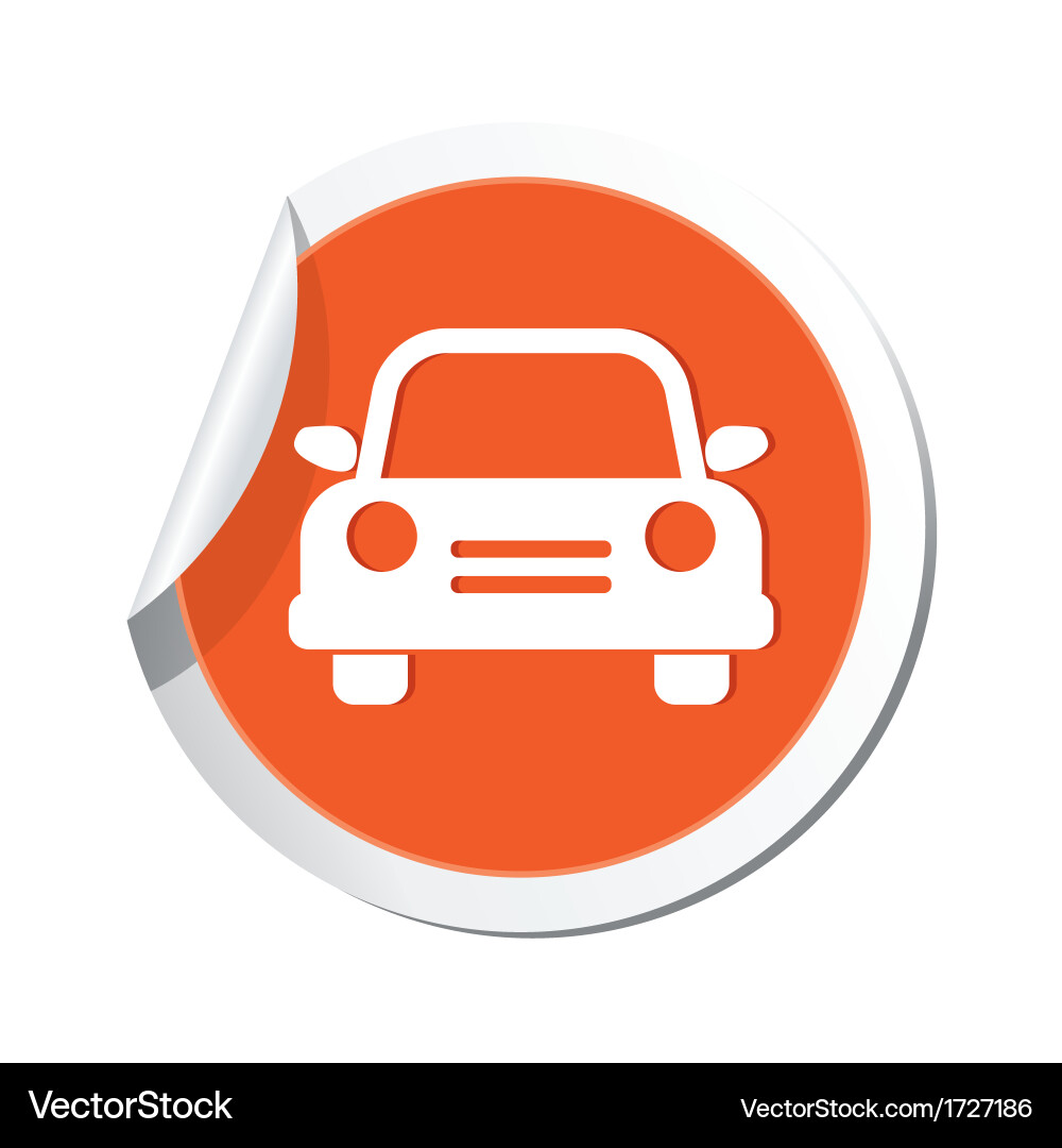 Orange Car Sticker Icon Vector Image