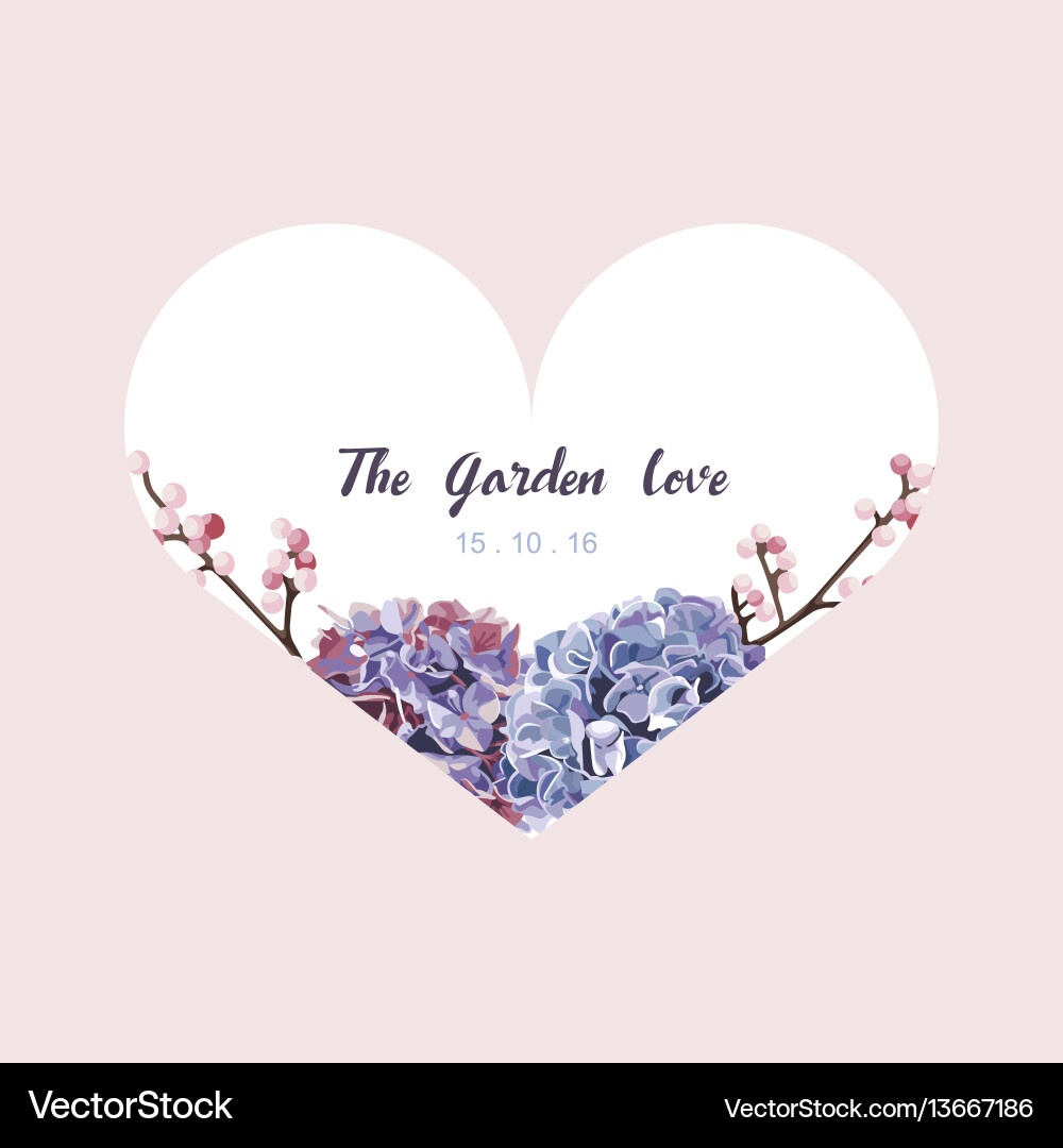 Purple and pink floral in garden invitation card Purple and pink floral in garden invitation card vector image