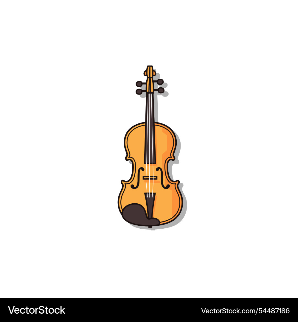 Violin in a simple design showcasing Vector Image