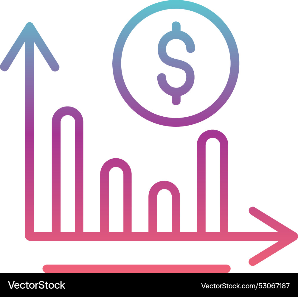 Bar chart line gradient design Vector Image