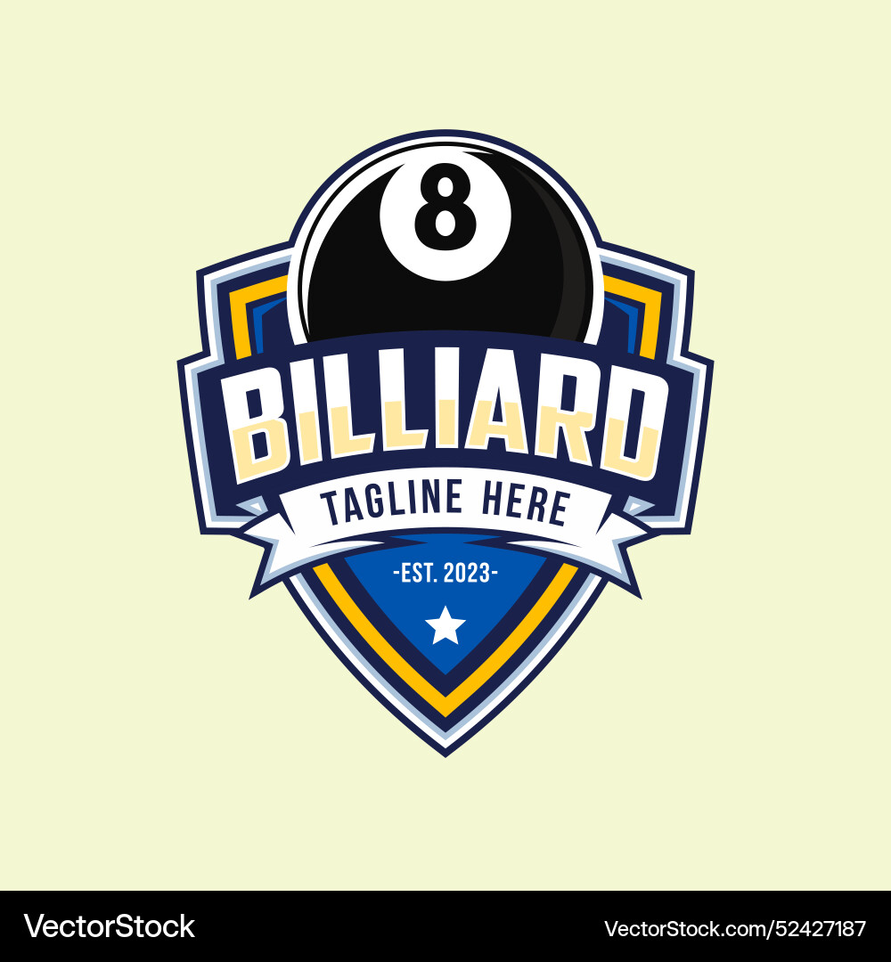 Billiard logo snooker sport design template Vector Image