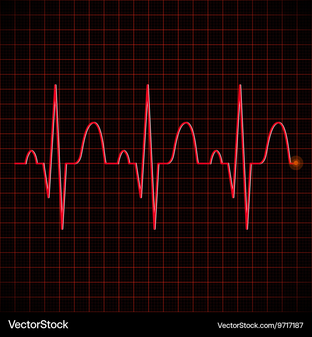 Electronic graph in red color vector image