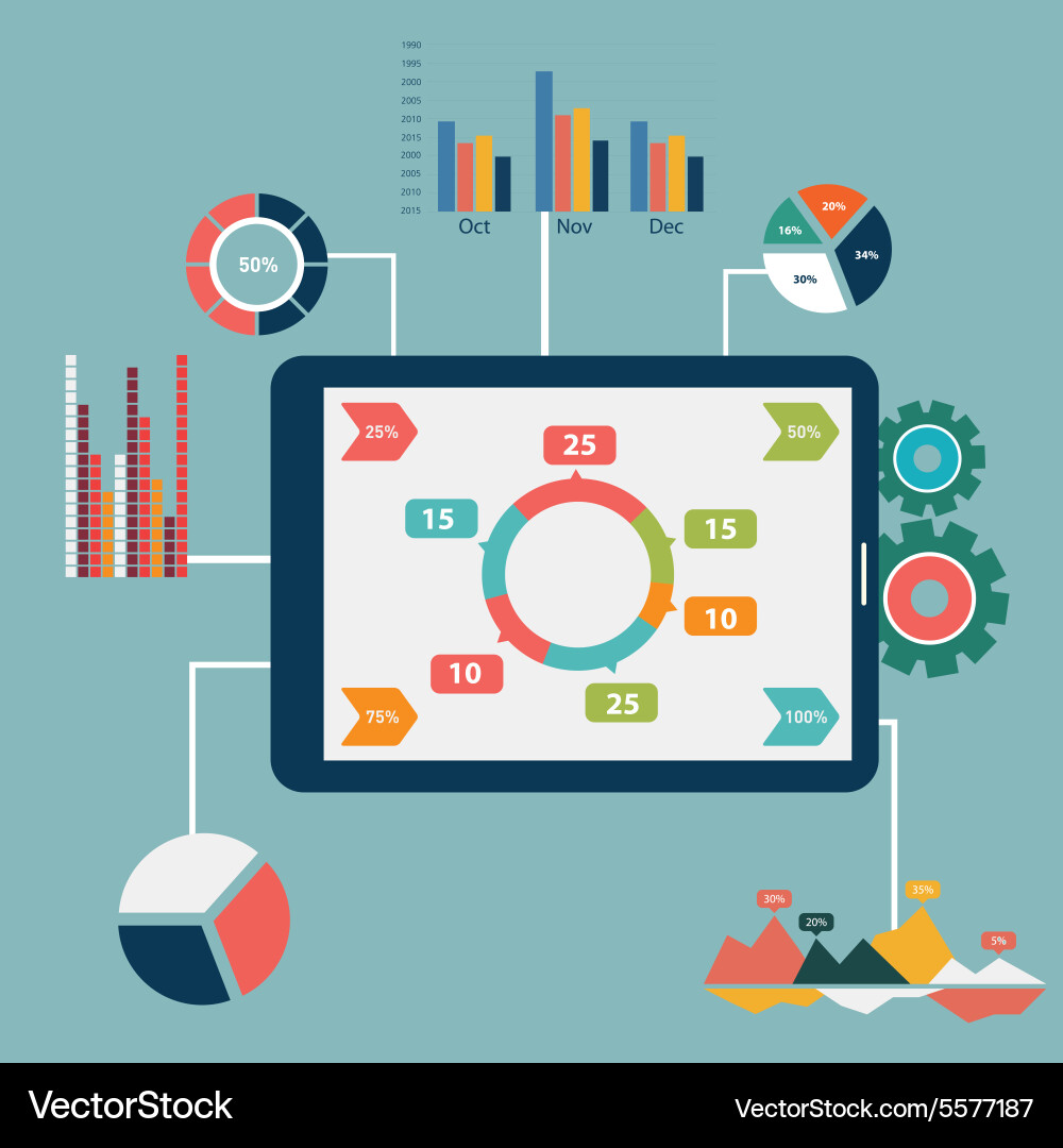 Modern Icon Set - Web & Data Vector Image