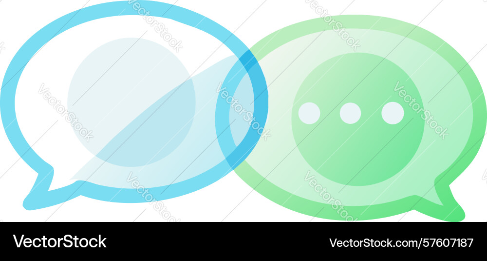 Transparent overlapping chat bubbles open vector image