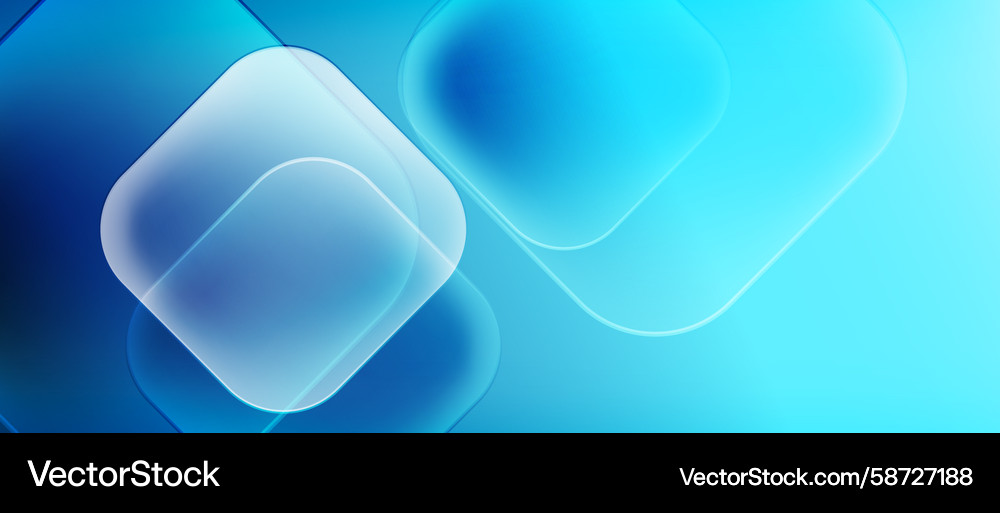 Abstract blue shapes overlap creating soft Vector Image