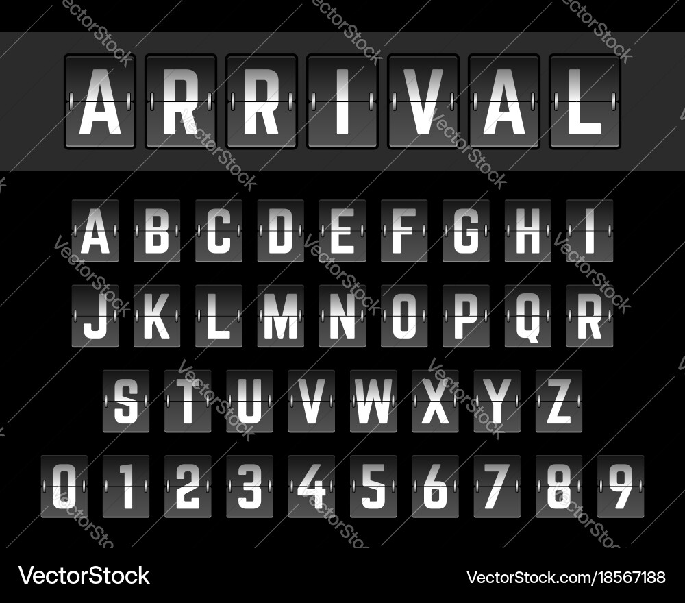 Alphabet Clock Display Template vector image