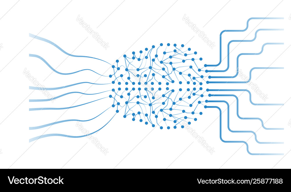 Artificial Neural Network Brain Model Artificial Neural Network Brain Model vector image