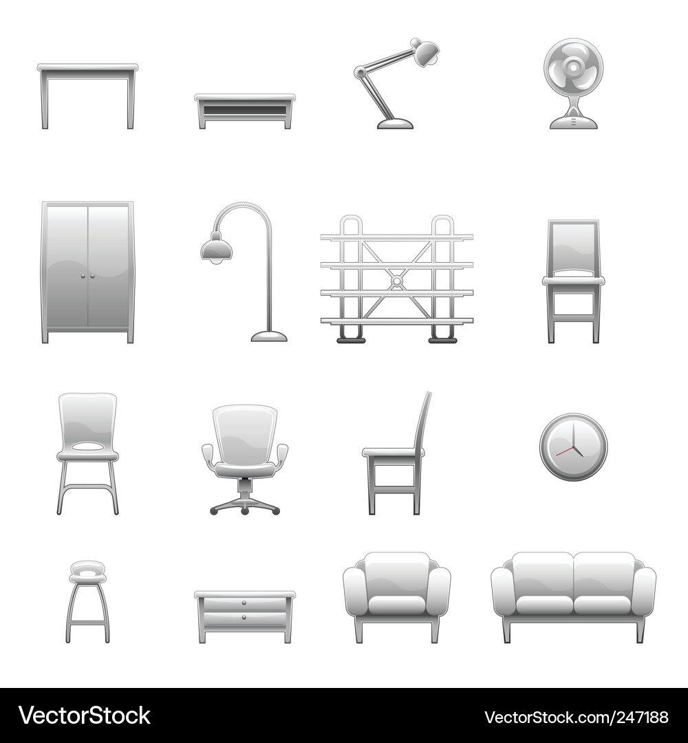 Household Objects Collection Vector Image