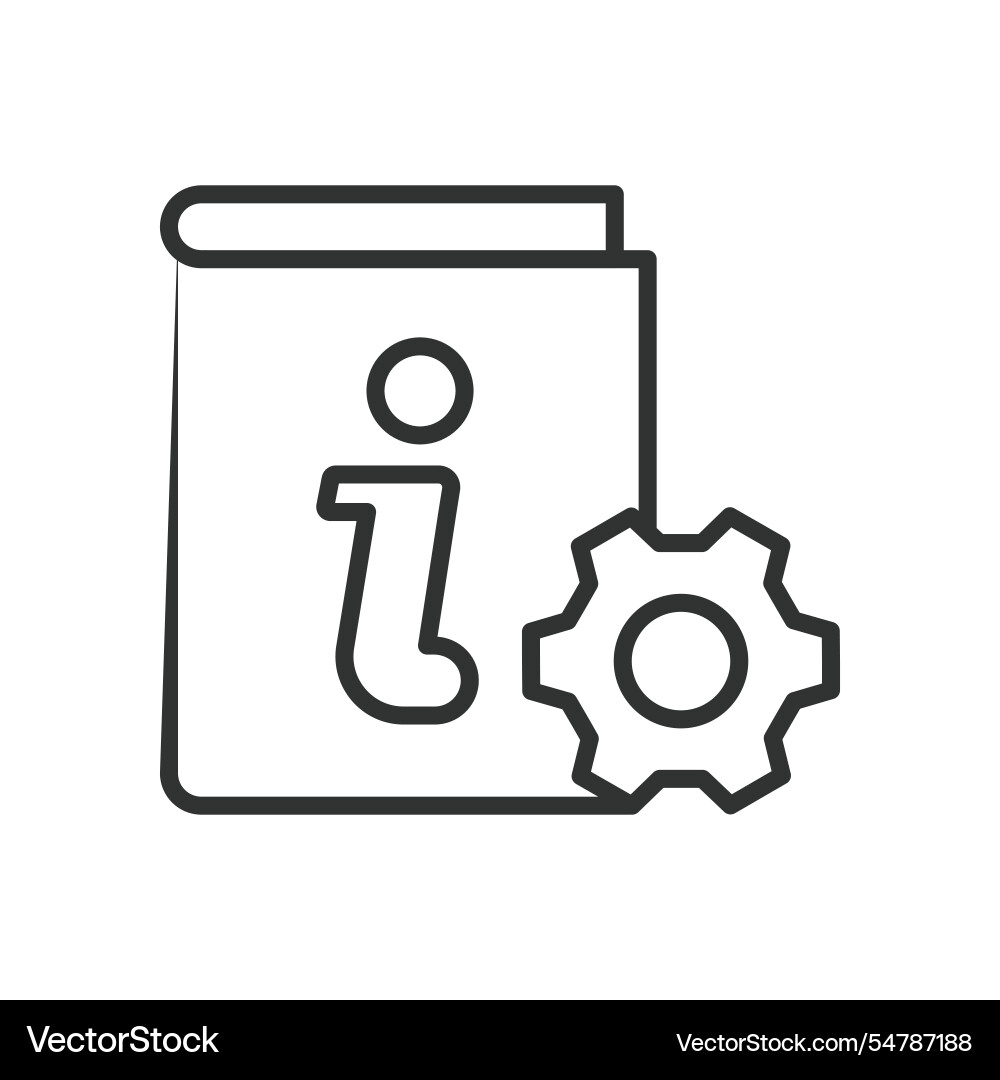 Info book setting icon in line design Vector Image