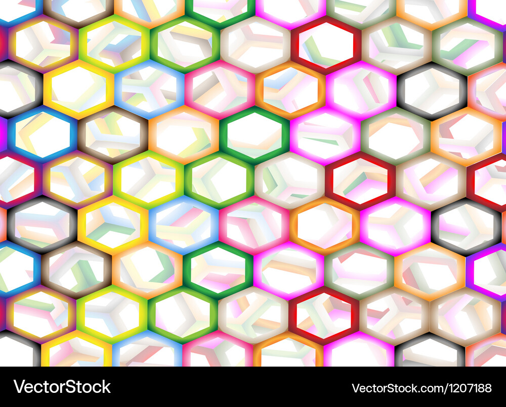Multi colors of hexagon on abstract background Vector Image
