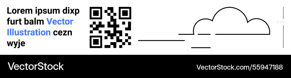 Qr code connecting to cloud storage with simple Qr code connecting to cloud storage with simple Vector Image