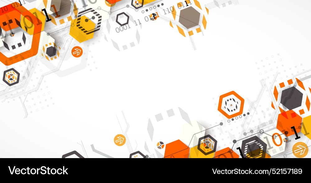Abstract circuit board background with hexagons Abstract circuit board background with hexagons vector image