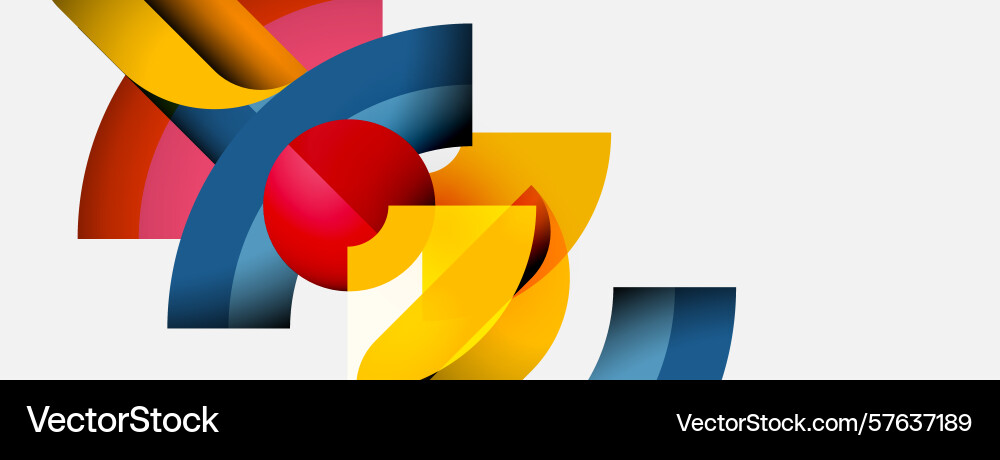Abstract colorful shapes overlap creating dynamic vector image