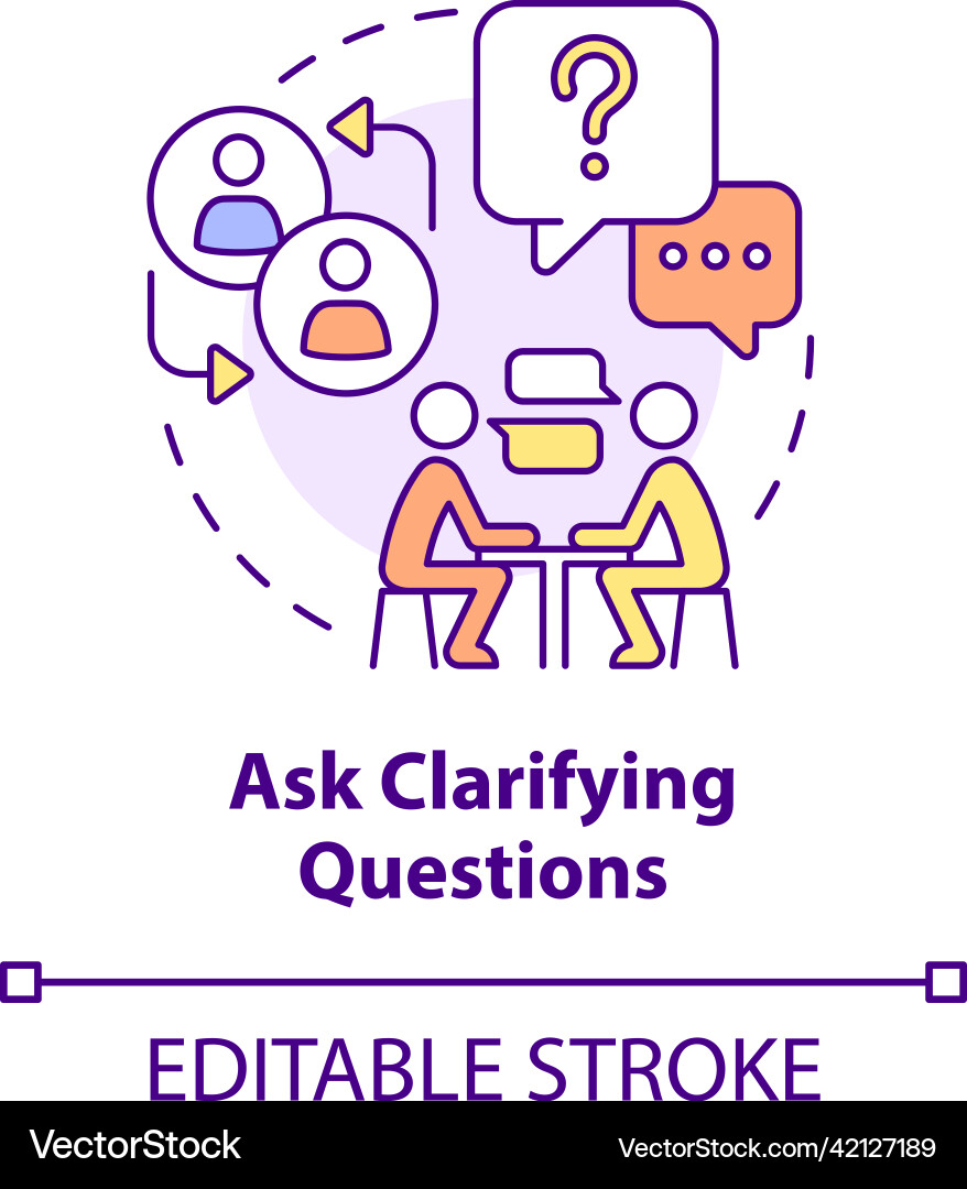 Ask clarifying questions concept icon Ask clarifying questions concept icon vector image