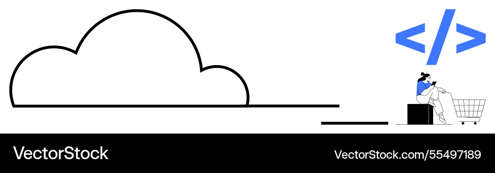 Cloud computing for e-commerce development Cloud computing for e-commerce development vector image