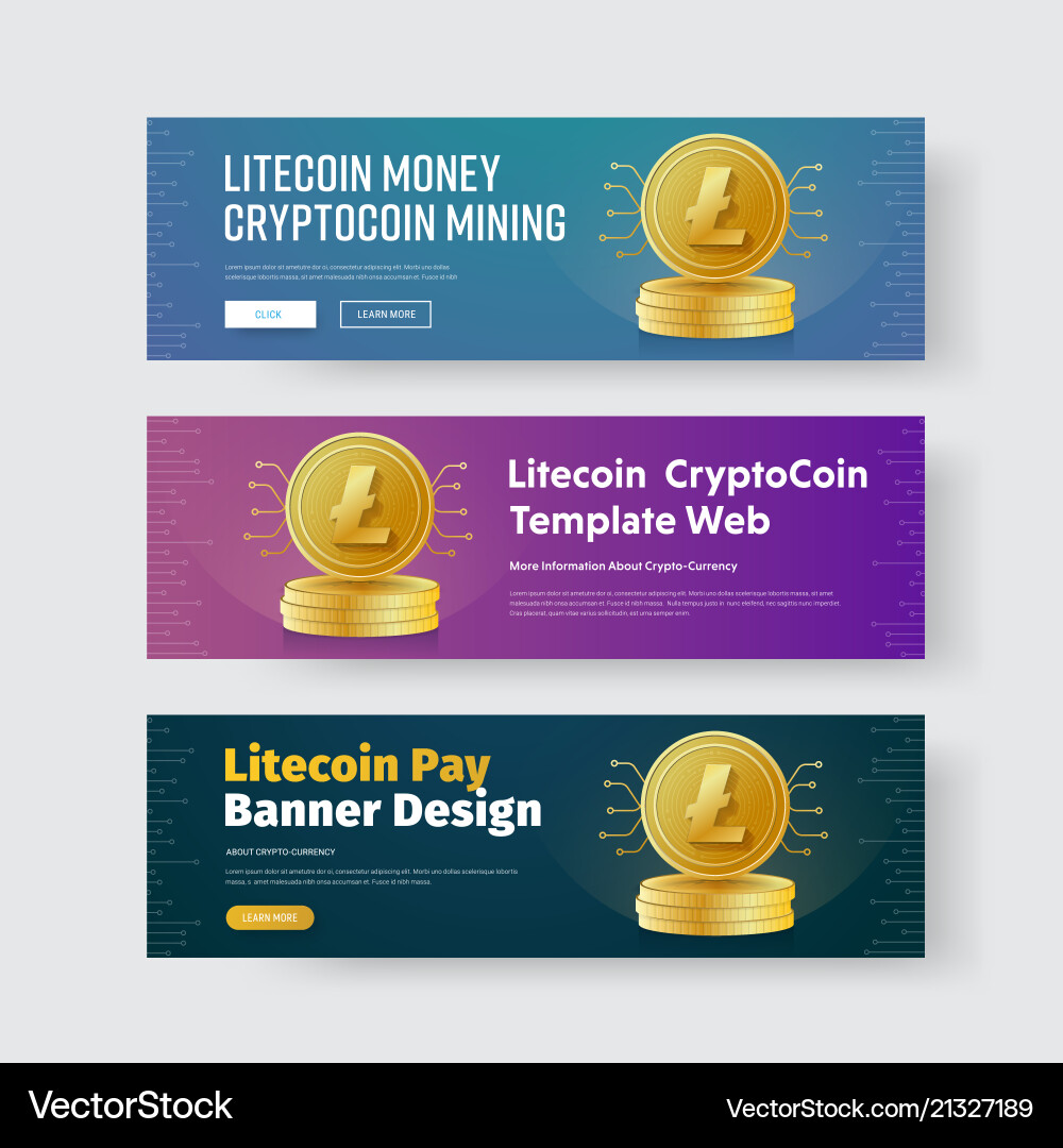 Design of horizontal web banners with gold coin – Royalty-Free Vector |  VectorStock