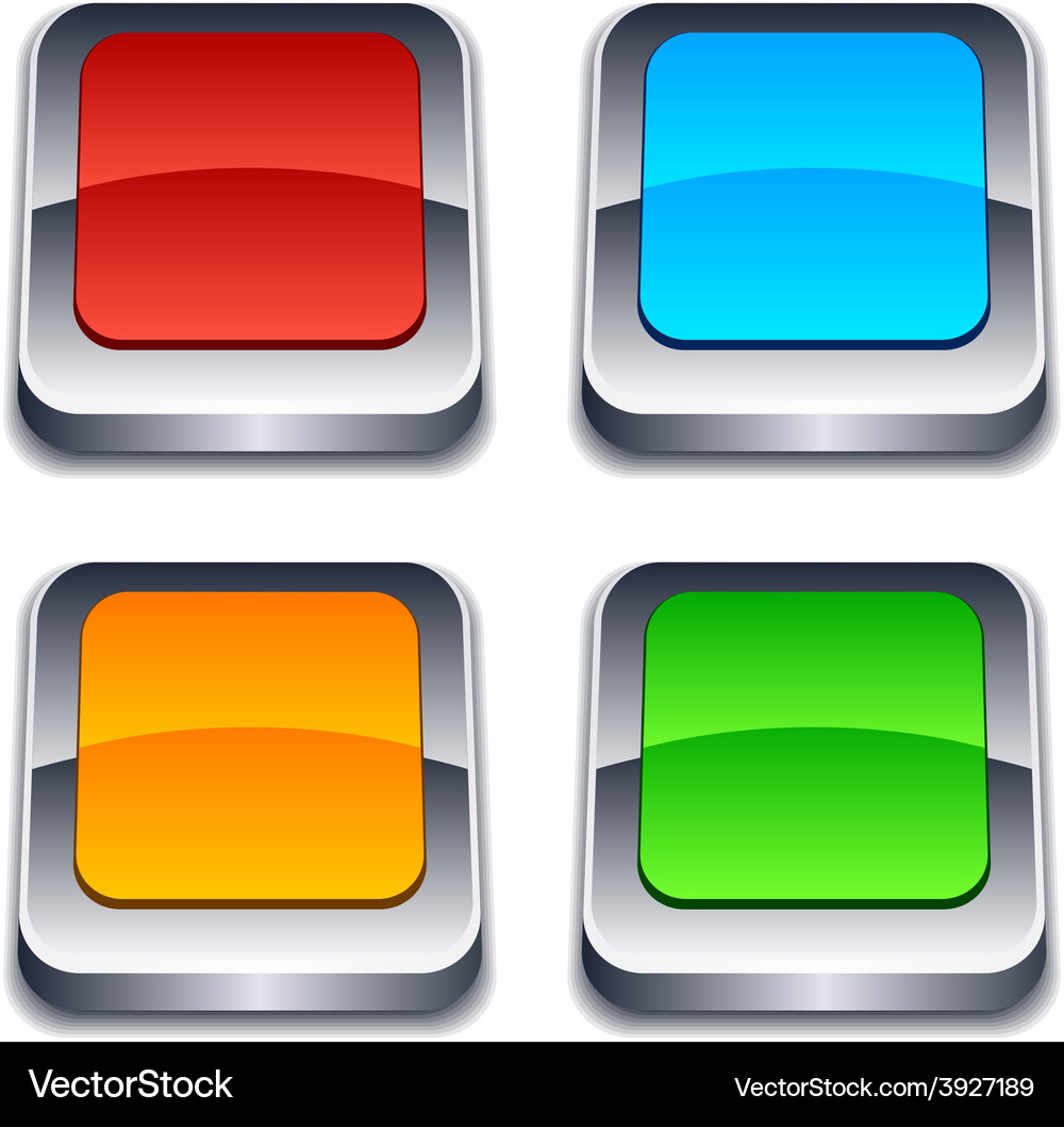 Square 3d buttons Vector Image