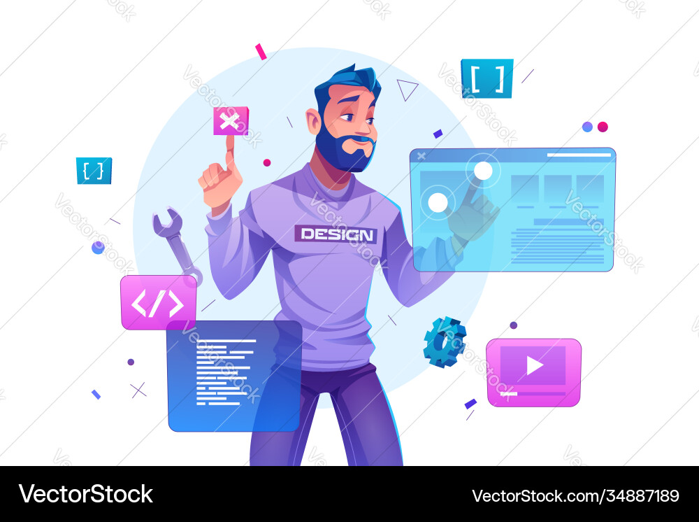 Web Development Programmierer Webseite Web Development Programmierer Webseite vektorbild