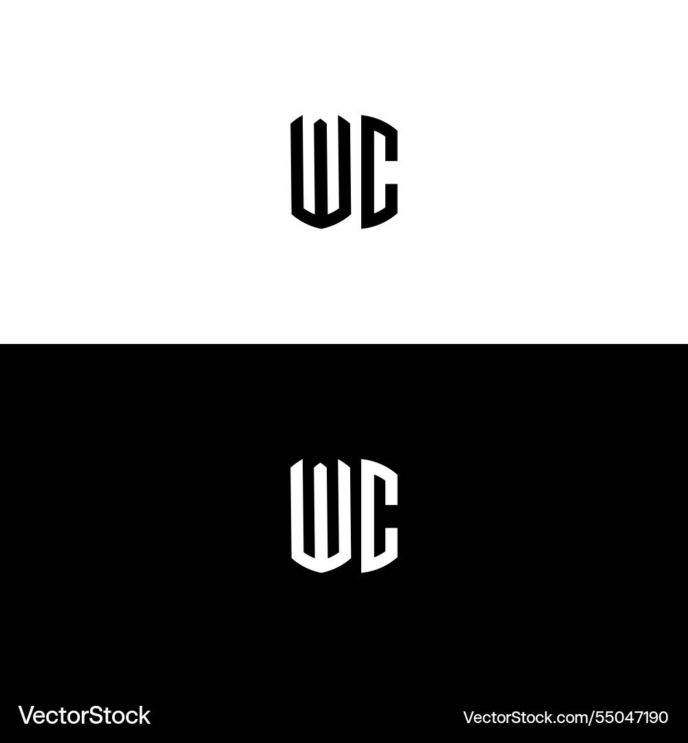 Creative-wc-architecture-monogram-letters-logo Vector Image