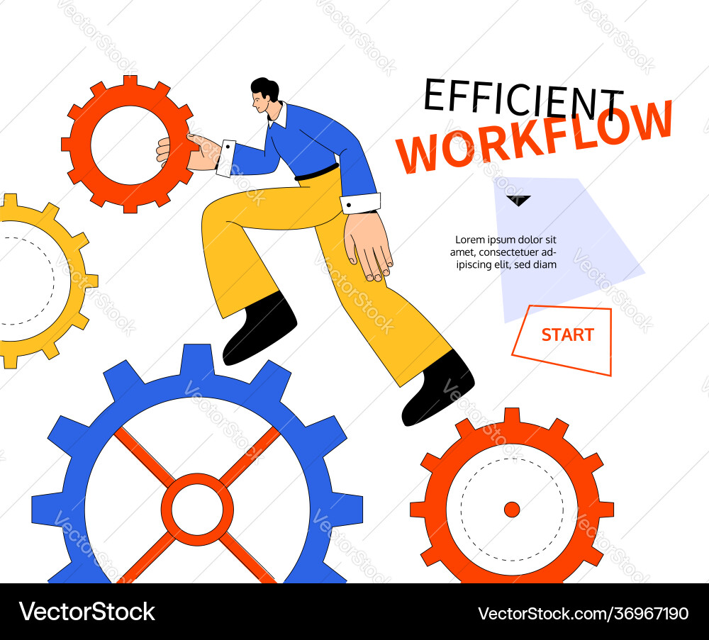 Efficient workflow - modern colorful flat design Efficient workflow - modern colorful flat design vector image