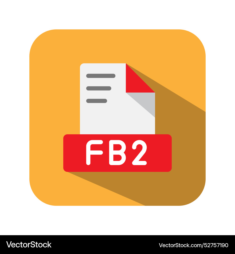 Fb2 text file flat icons symbol document Fb2 text file flat icons symbol document vector image