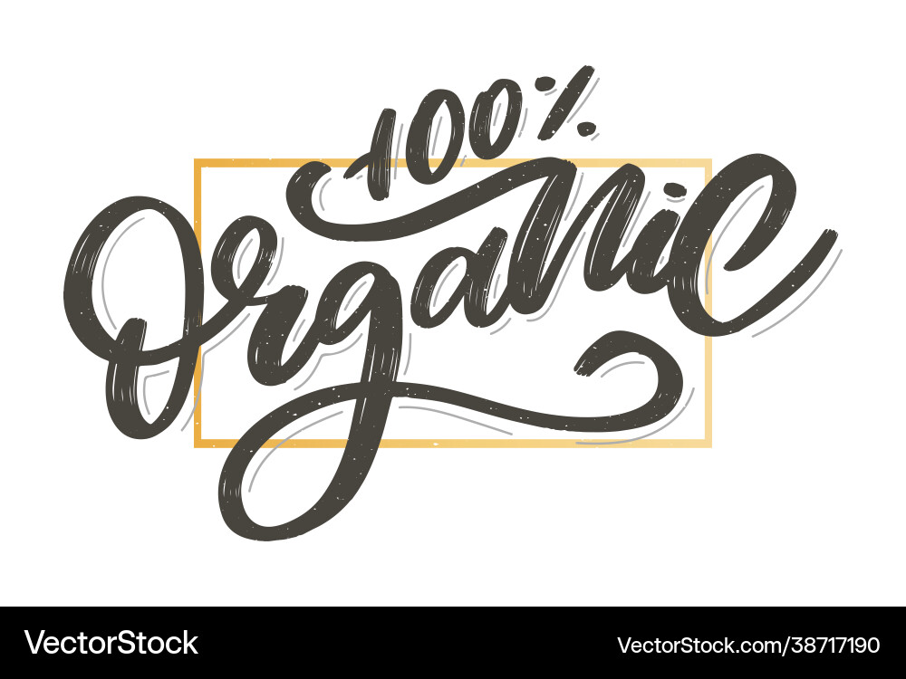 Organic brush lettering hand drawn word vector image