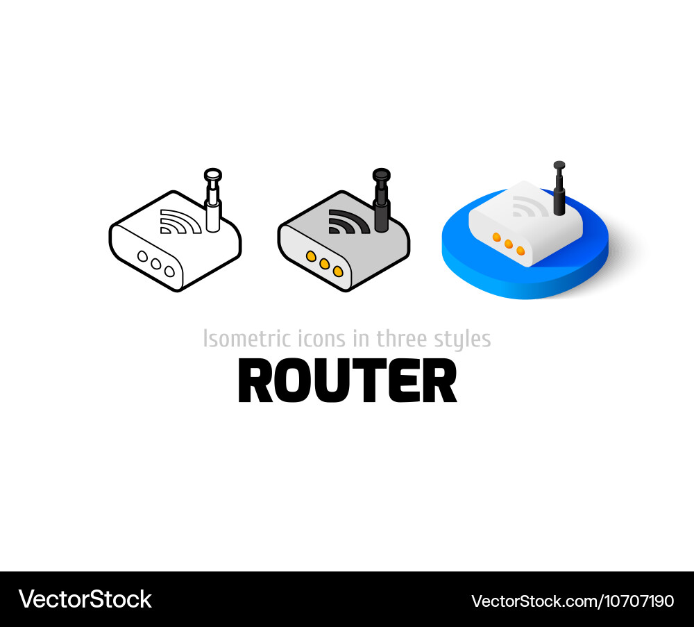 Router icon in different style vector image