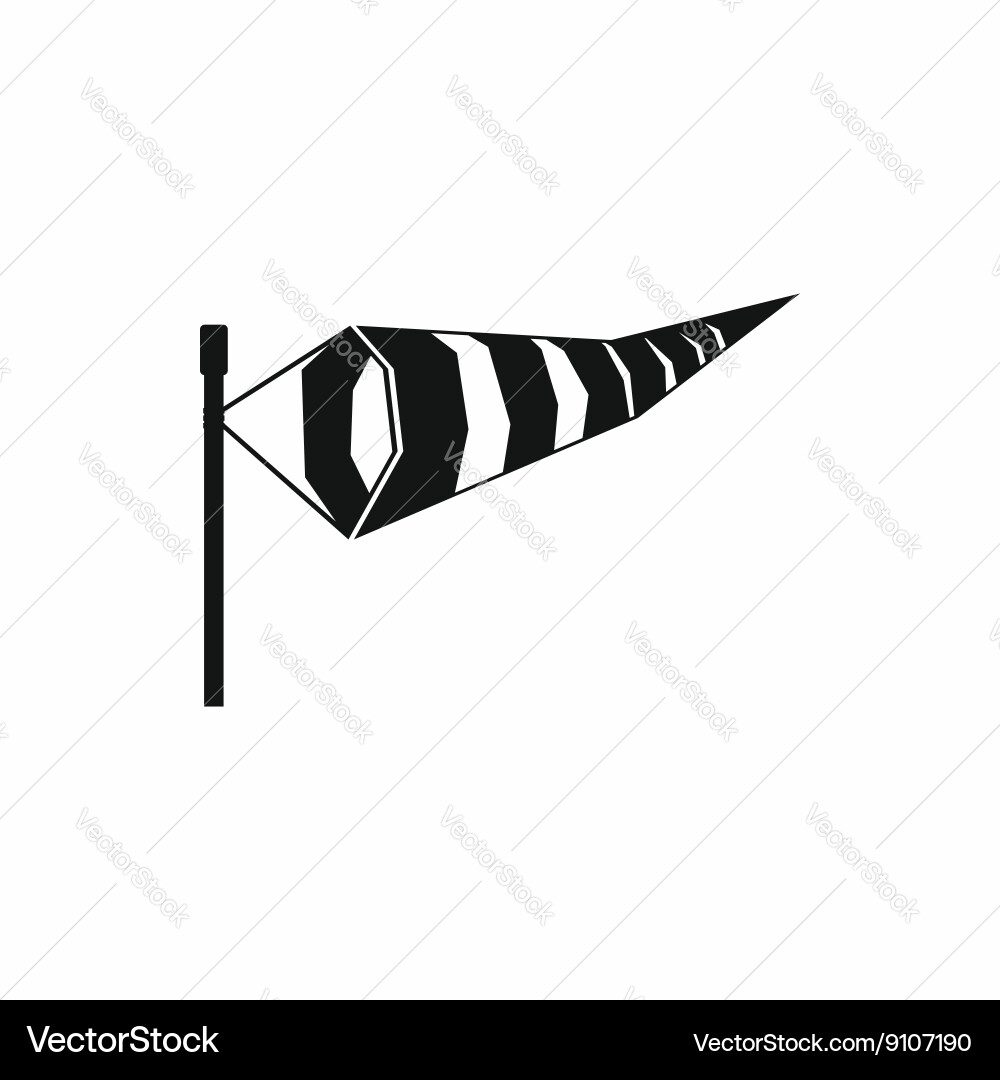 Windsock icon in simple style vector image