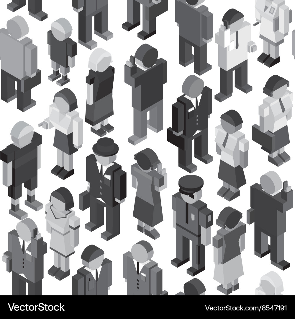 Abstract Crowd Seamless Pattern vector image