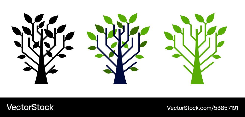 Abstract decision tree in minimalistic style vector image