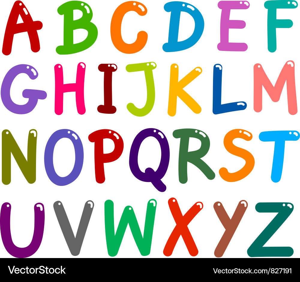 Bright Capital Letters Alphabet Vector Image