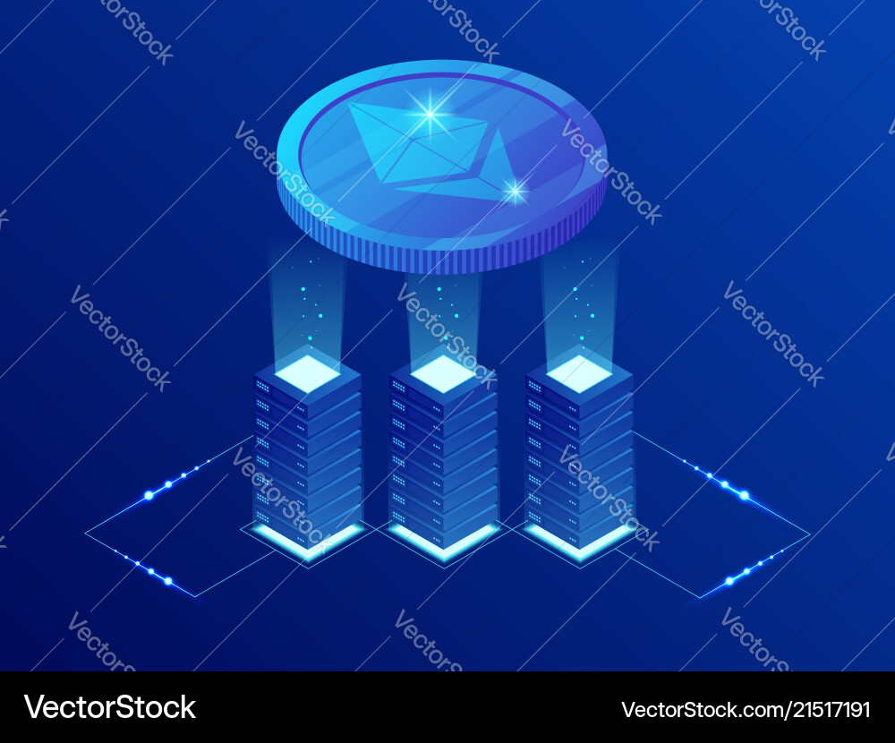 Isometric ethereum eth cryptocurrency mining farm – Royalty-Free Vector |  VectorStock