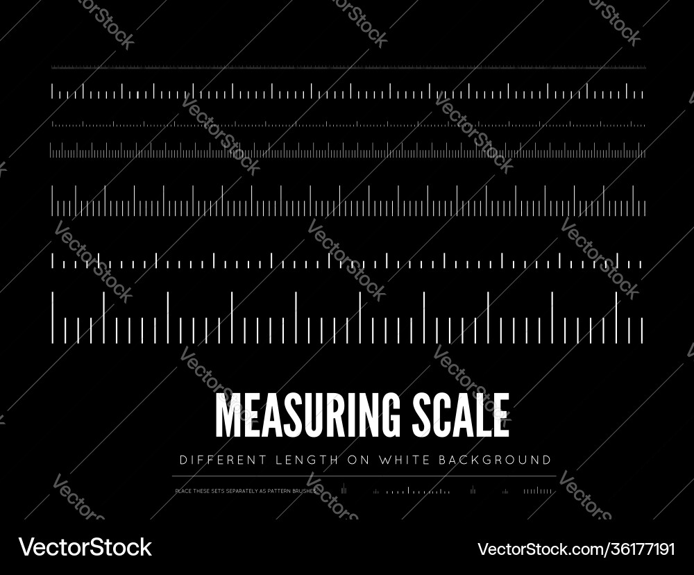 Measuring rulers different scale length Measuring rulers different scale length vector image