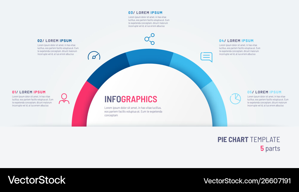 Pie chart infographic template in form Vector Image