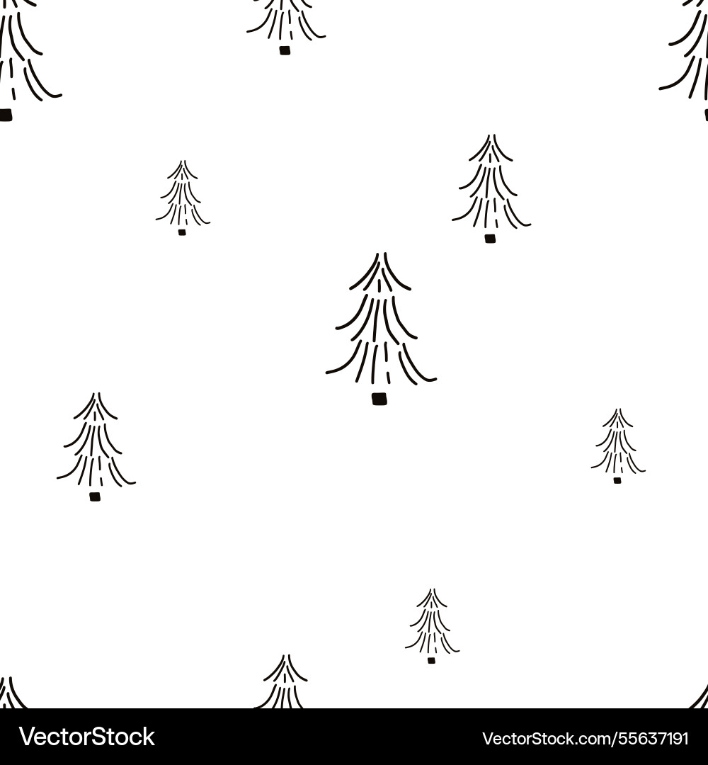Scandi pattern with forest Scandi pattern with forest Vector Image