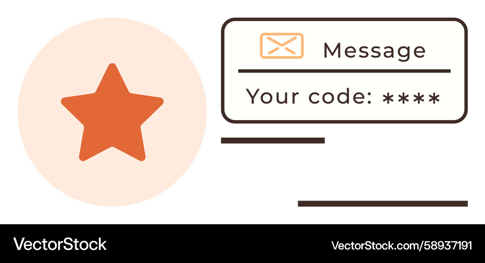 Secure Verification Code Message Vector Image