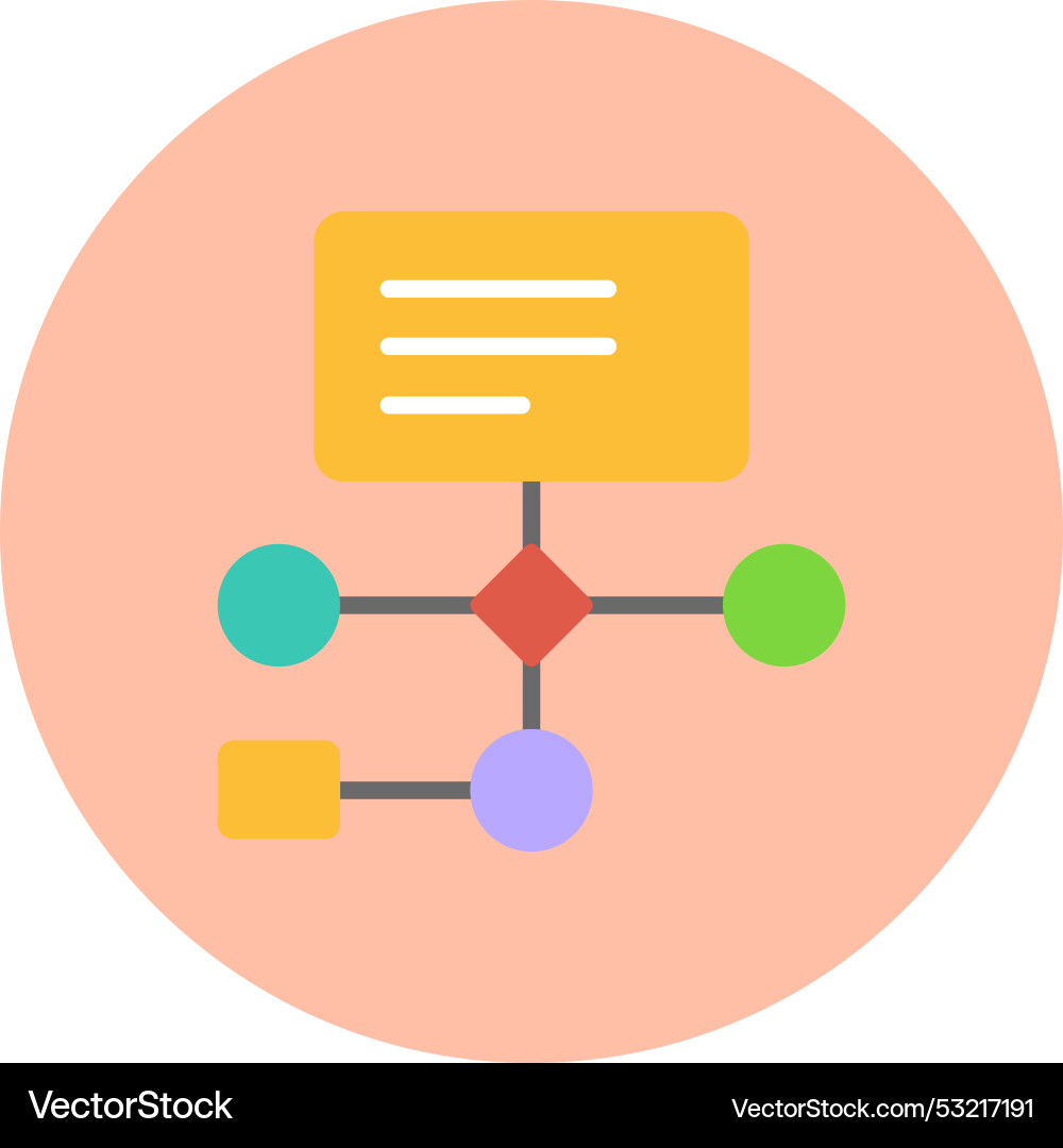 Workflow flat circle icon Vector Image