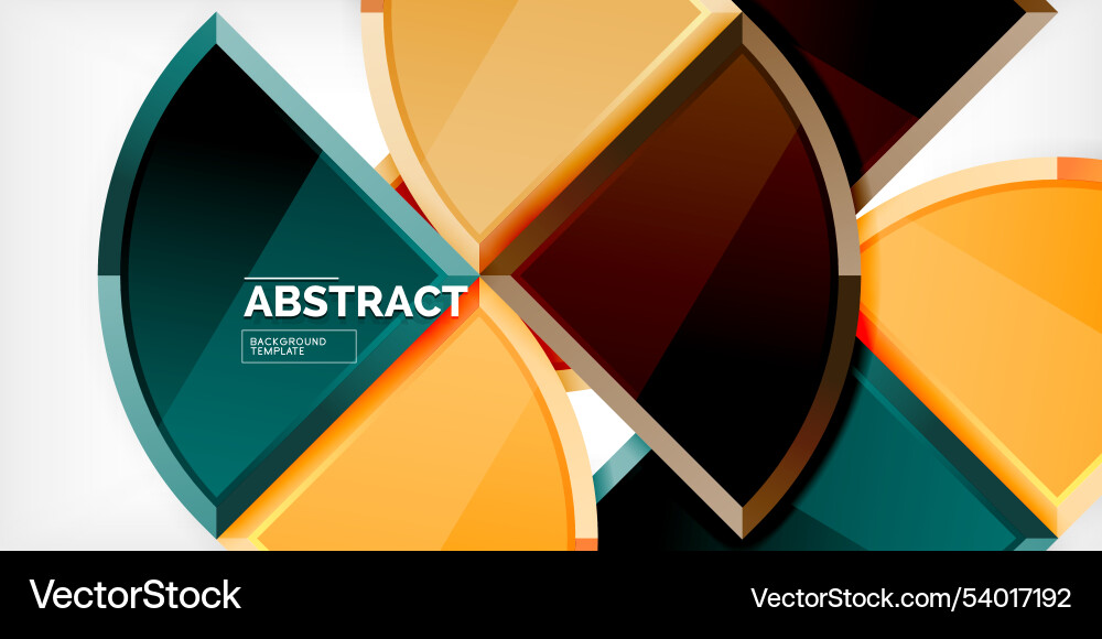 Abstract background - circles and round triangles Vector Image