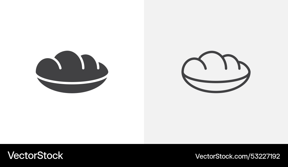 Bread icon flat and simple set design Vector Image