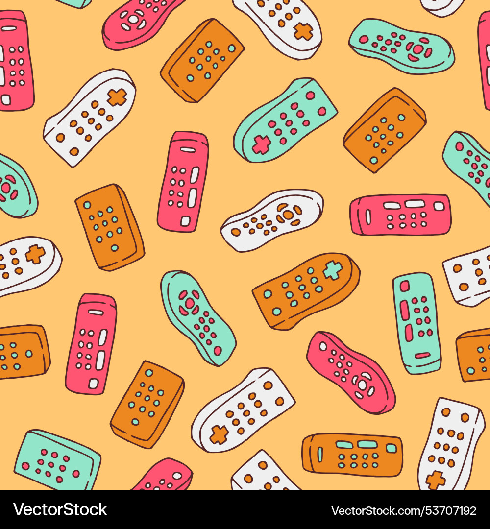 Bunch of remote seamless pattern design Vector Image