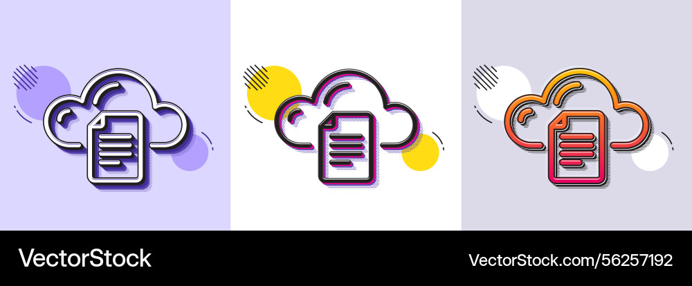 File data storage line icon cloud computing sign vector image